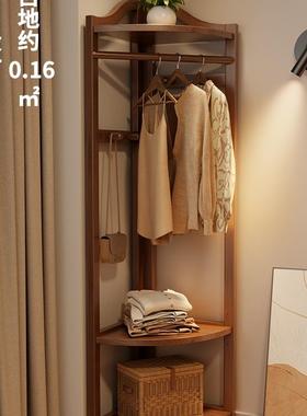 实木转13186衣角帽架落地卧室挂角架简易置物架家用拐挂衣衣服架子