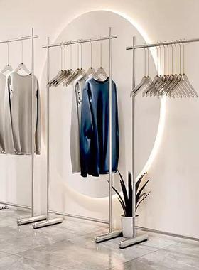 服装店展示架不锈钢paaa008简男约落地式中岛衣架女货童装店架陈