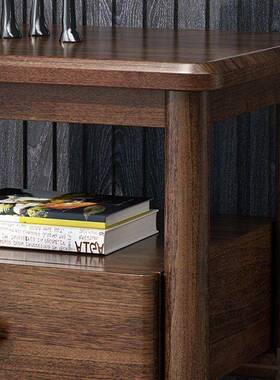 意式胡功桃头木床柜47552现代简约多能收边纳床柜家具