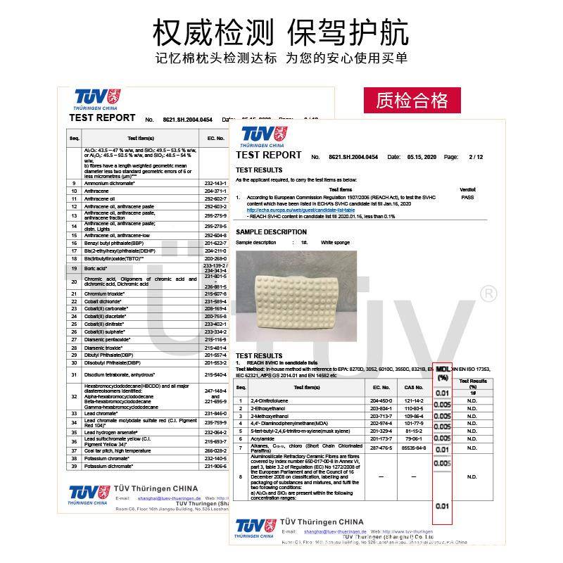 枕头记YT016大按忆棉枕头回弹忆枕按记摩颗粒护颈枕舒适慢摩枕