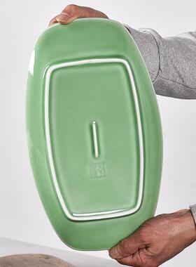 碟子盘家用微鱼炉盘大鱼盘吐骨头创意餐HT-23062具陶可用瓷酒店菜