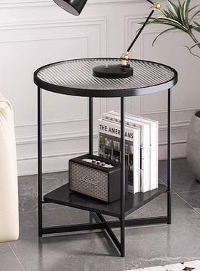 dm圆简小约代轻GYY奢桌户型茶几客厅家用台面铁艺小桌现子阳台创