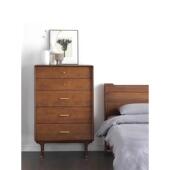 脚北美黑色复古实木厅五斗柜收纳JRV柜现代简约客卧高餐边柜玄室