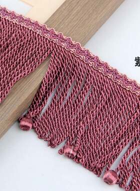窗帘花YKO排边配件沙发辅排料13公分绳排麻花须扭子装饰金珠色蓝