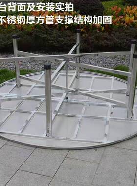 2米大/2.2米大型宴会F97M8S89桌酒店饭店家餐圆形多人聚餐批不锈