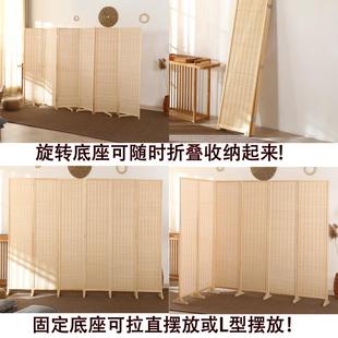 ?屏风断办公室酒客厅折叠移动隔遮挡可拉直OKT约现代中店式竹简编