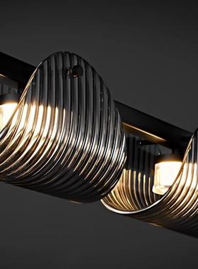 卧2024新款简意式极客厅吊灯代黑色大气JVT圆形玻璃简约餐厅现室