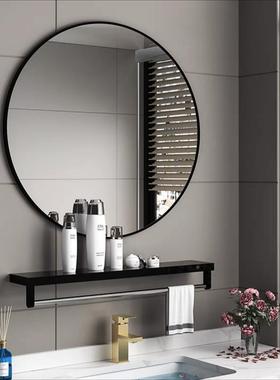 浴室镜高XRR卫生化妆镜简壁挂式免打间孔约家清用铝合金镜子带置