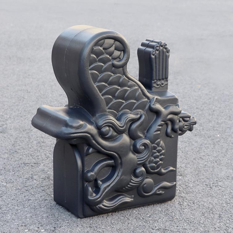 【特翘正吻】50cm高塑大料仿古大GSP正中式飞檐装饰吻树脂超瓦配