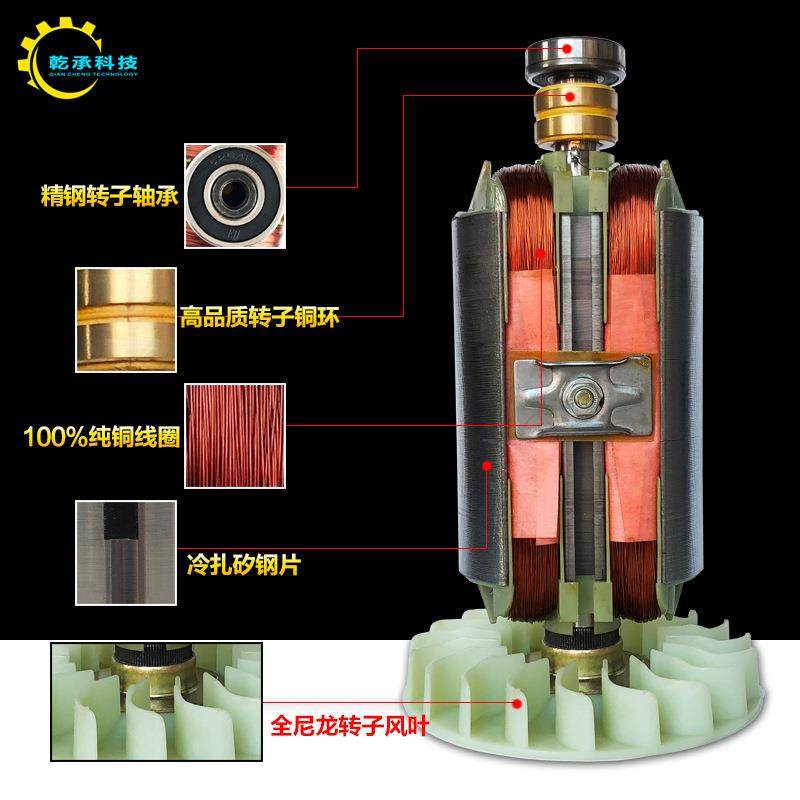 汽油发电锭配件子转子2Kk5K8瓦单相三相定子机转SJQ子全铜线千圈