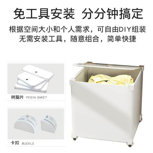 衣放服收纳箱明床下滑35375防轮学生宿舍床底收纳箱透扁平带家用尘抽屉