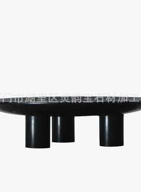 2022新款厂家现货大高理石黑色圆形脚手双层客厅端大gp气高果盘工