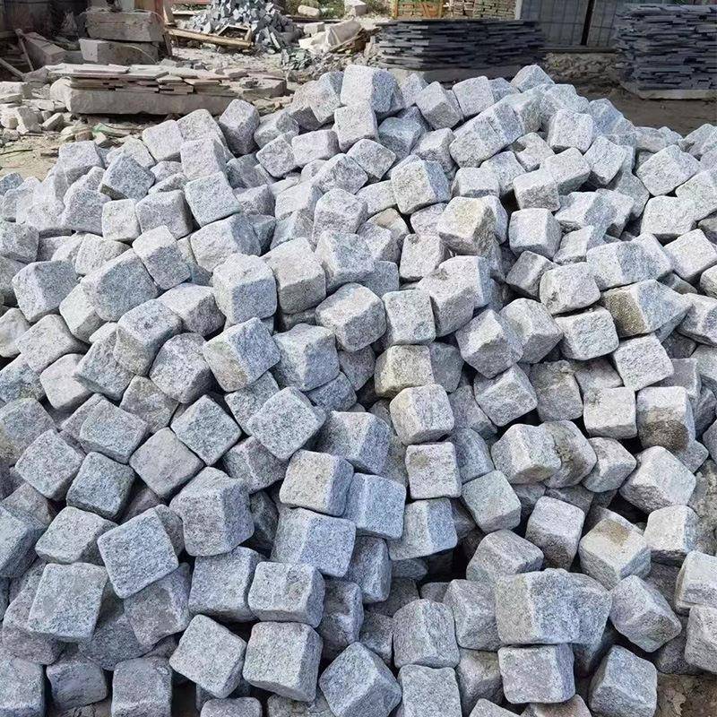 芝然麻黑马蹄石花岗面芝麻11灰小料石自广场岩小区复古建筑地铺石
