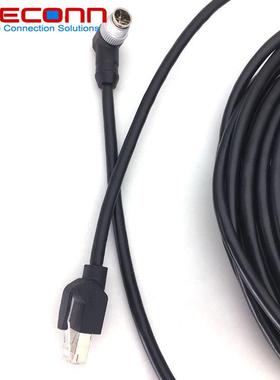 90直角弯头M12X编码8Pin度8芯公6头转RJ4G5网无品牌/线万兆CATA10