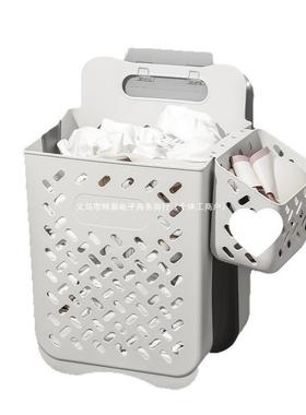 日式脏衣服篓收纳桶洗折衣篮家用壁挂墙63082可叠筐卫生间室浴放衣陶琪