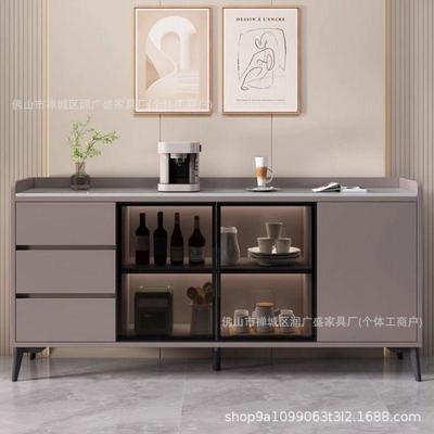 润VQZ广盛多功能餐玄柜板靠墙储物柜岩玻璃门边酒柜客厅关柜厨房