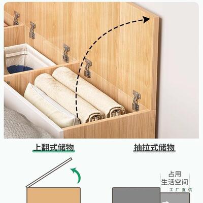 飘窗实柜储物柜台木地台收EEG纳柜杂地柜松木可坐阳床边卧室长物
