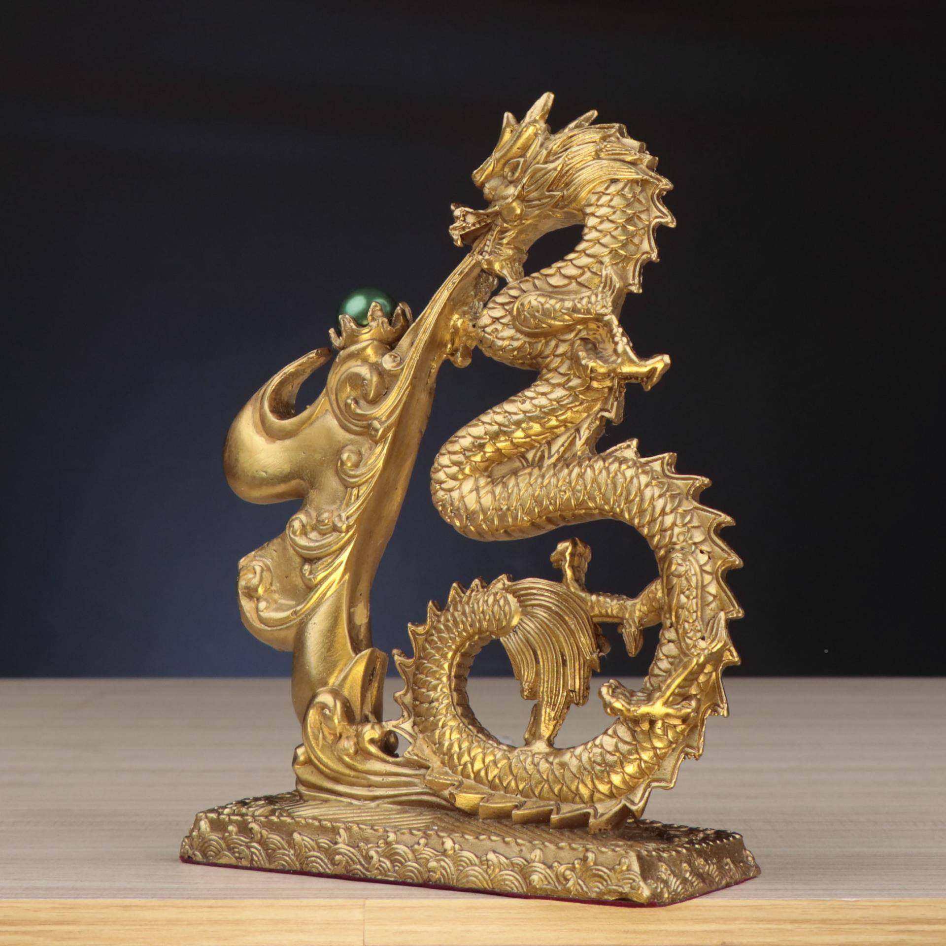 杨龙家铜记CDD居办公室摆件铜福字龙