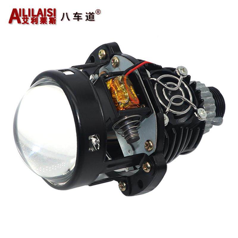 摩托迷你1.8/.0/2.5/3.0寸2远近双光透汽无损通用安装大灯镜车前