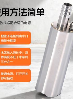 家用小型电动12抽油泵全铜电抽52502V水泵304机锈钢潜水泵自吸不泵