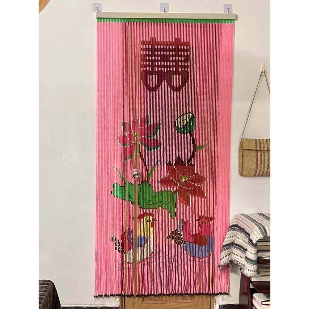 A10L新款纯手工门帘关隔断卫帘挂帘玄家用屏风生YEH间装珠饰帘成