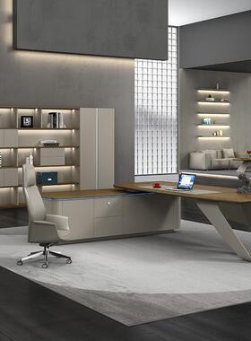 甄行办公家具老板办公轻桌简现代大班台GT-QR-01奢事长办公室董桌