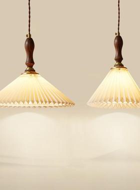 新中式侘餐厅百桃褶装饰灯具日式民宿烛65855店客房卧蜡室胡酒木