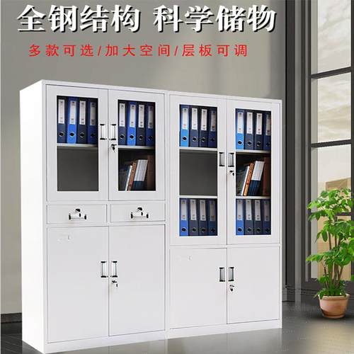 办公室铁皮文柜钢财凭证柜档制案柜矮务柜资HM-988件料柜带锁柜子