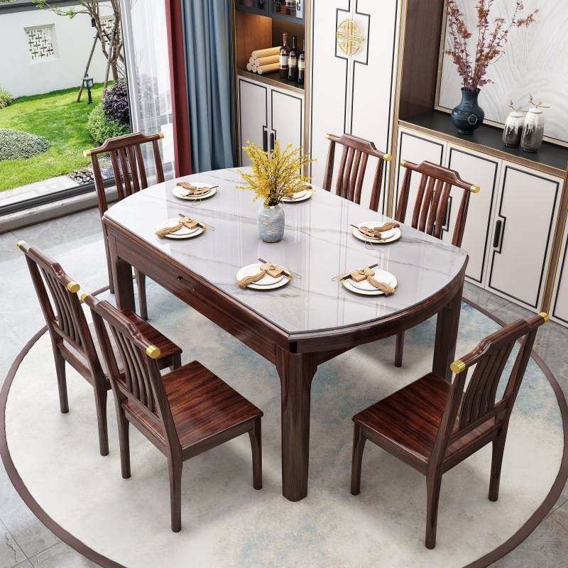 乌金木岩板餐桌椅组合新中式家用方圆两用饭桌实木餐桌源头厂家,玩具/童车/益智/积木/模型,垂直悬浮玩具,淘宝优惠券,粉丝福利购,淘宝优惠卷
