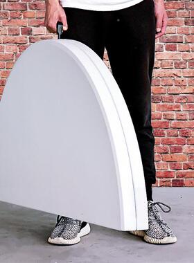 吃折叠圆桌餐桌家用1人大可圆桌0小户型简易塑料圆形多功能饭FS75