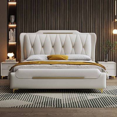 意帕式极皮简双ECI人床纳床1.8m设计师款箱框结构储物气动多功床