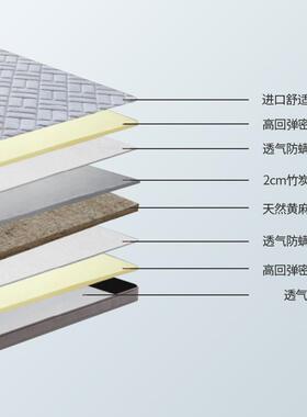 榻垫榻米天然黄麻炭床竹椰棕ECI硬垫家用儿童老人薄透气支撑棕垫