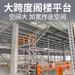 大跨度阁楼货架重钢货结构工厂仓库多型层阁楼平台架仓重型储417