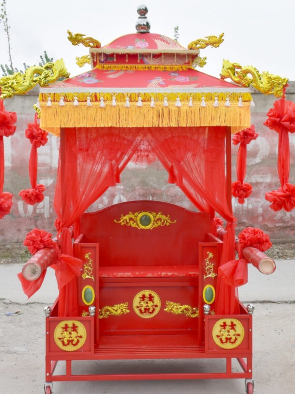 婚庆中式八抬折叠花轿
