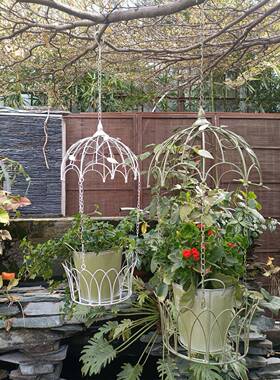 萝欧式铁艺垂吊挂悬花架阳台TL26013链吊篮花架绿植吊盆绿吊兰支
