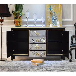 新中餐边柜备柜样板间隔别墅进820门入户轻奢玄餐关柜屏风断装 式