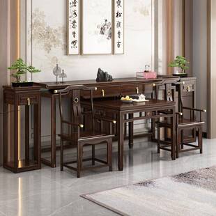 老榆木中堂件套新中式条案农八仙见包装桌村实木供翘头堂屋桌神六