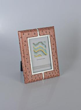 创意高档皮革相框摆台桌上形HY-80131长方寸7寸卧室匡设计师6款像