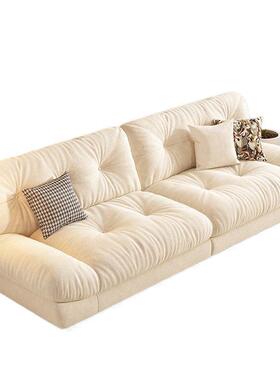 简云朵沙发厅款现SQA代约奶油风客小户型直排双三人位懒人布艺沙