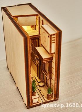 QMAX对角巷书街小头巷尾书立日式书i桌书架巷摆迷你款--件霍格沃