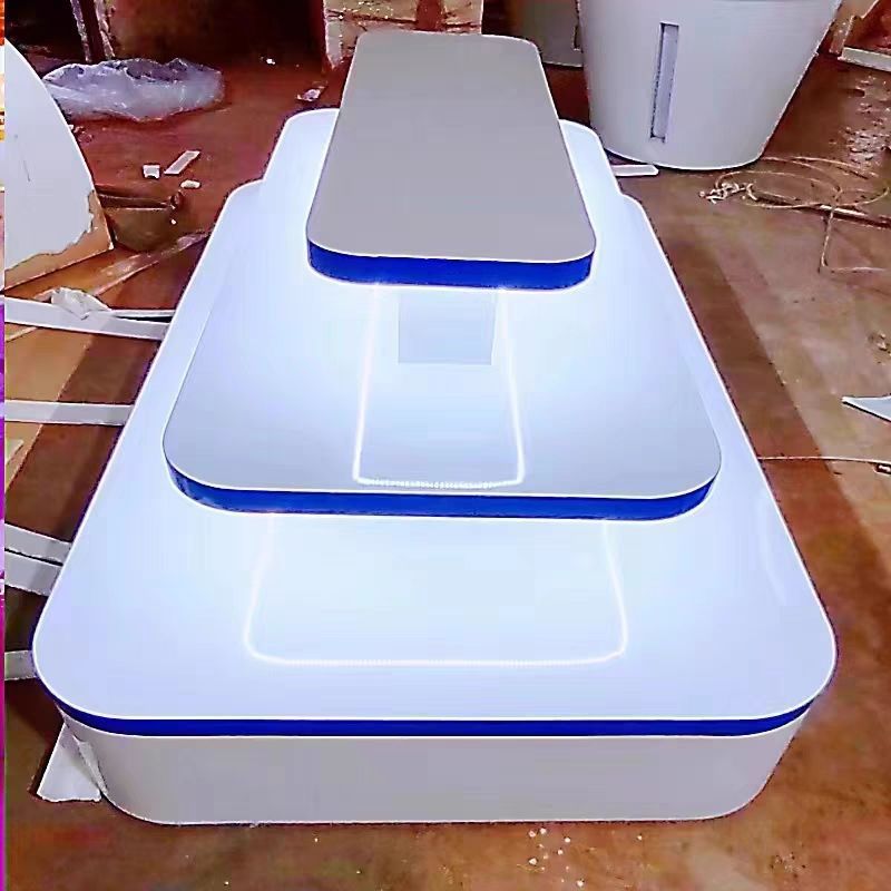 高端新款中岛柜网红直播展厅多层货架商场店面卖场双面展示台带灯