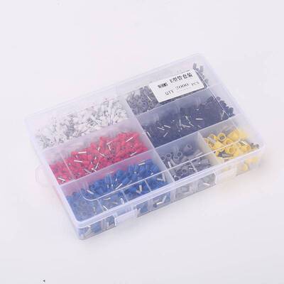 E型管套装2000PCS接线铜管连接管电线接线鼻子套管管套接头