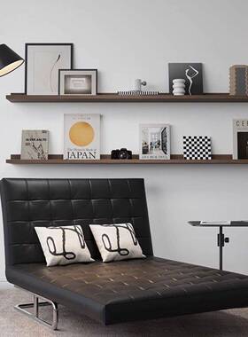 单人椅折叠休闲坐卧阳两用沙沙发床黑色发NDR椅台躺椅复古奶油风