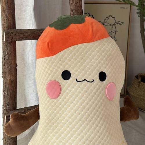 靠“好事花生”感豆豆枕凉卡通可爱儿童陪睡玩抱具玩偶BL床上枕