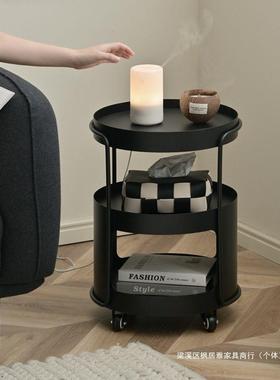 沙发边几移卧室小圆茶几欧式桌CSN奶油可风铁艺床动头茶柜推车收