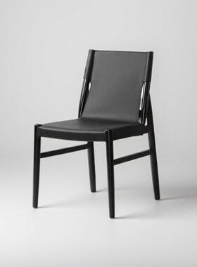 奢绮奶油风实餐椅高端木白鞍蜡/木马BLM08皮椅子家用