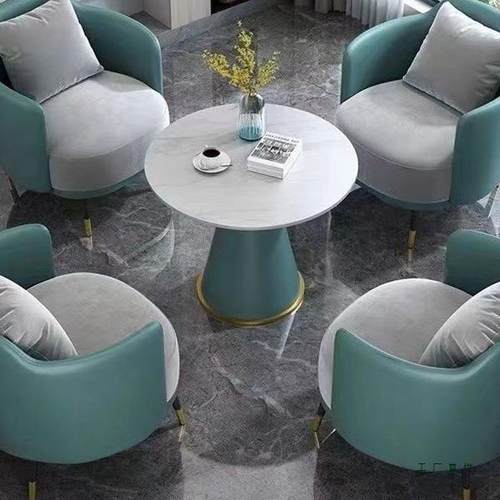 单人待沙发接茶几组合酒店售楼处洽谈桌椅套装985办沙公发会客椅