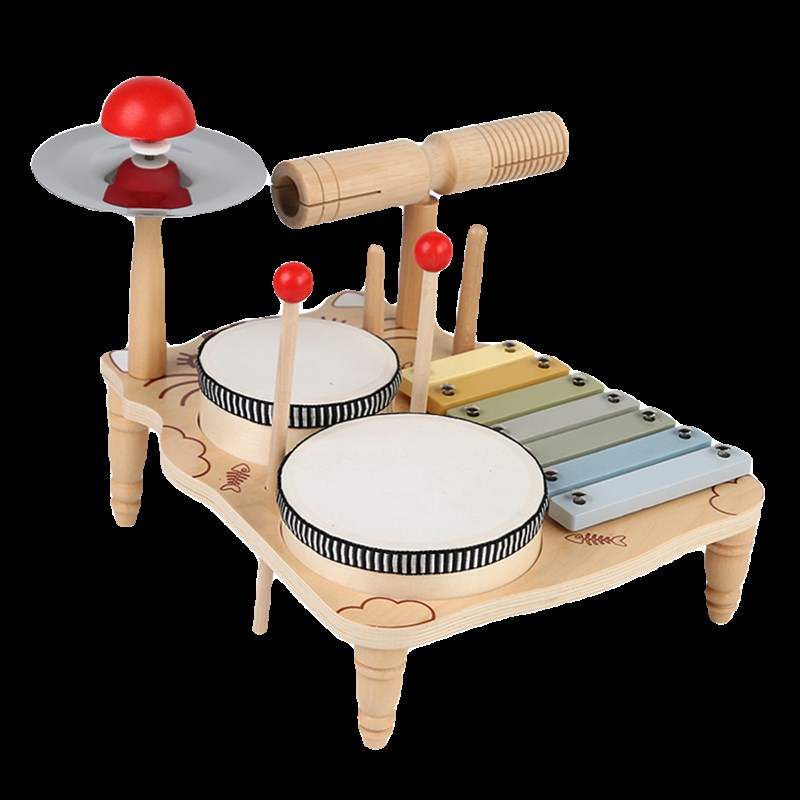宝宝敲鼓打鼓木质音乐启蒙敲琴儿童动手能力训练架子鼓