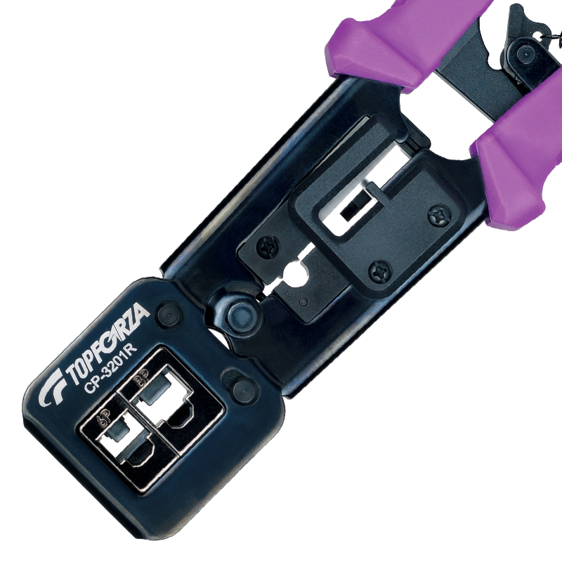 拓伏锐口/8P电讯网络棘轮压接钳剪剥压多功能压线钳