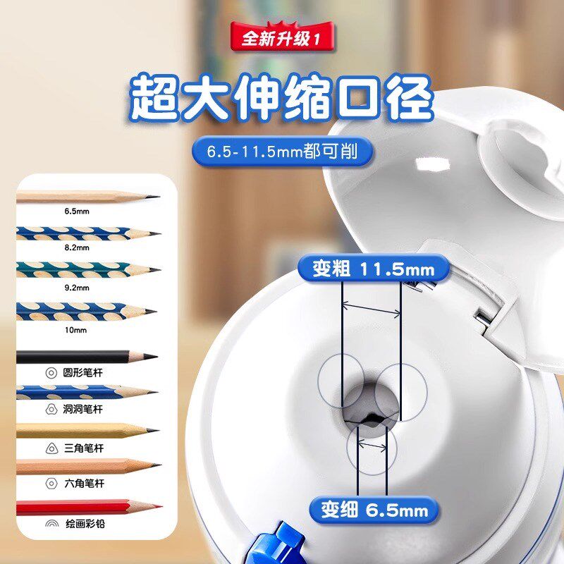 猫太子全自动削笔机电动卷笔刀小学生专用可调节超大削笔器转笔刀